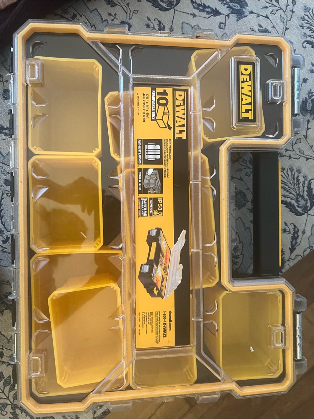 DEWALT 10-Compartment Deep Pro Small Parts Organizer 17.5 “ L, 14”W, 4.5 D